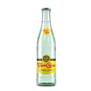 Bottle of Topo Chico Gadzooks Enchiladas Soup